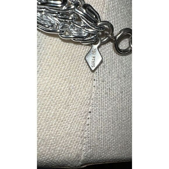 Vintage Sarah Coventry necklace EUC marked silver tone 4 strands - Picture 4 of 4